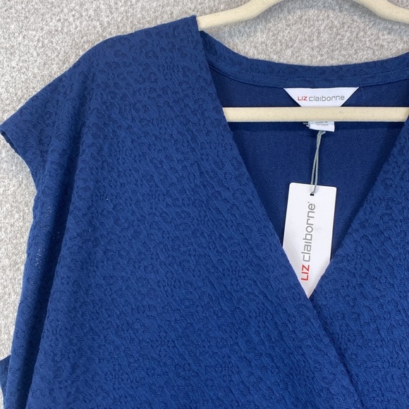 Liz Claiborne stretch knit midi dress wrap front professional sophisticated XXL - Picture 5 of 10